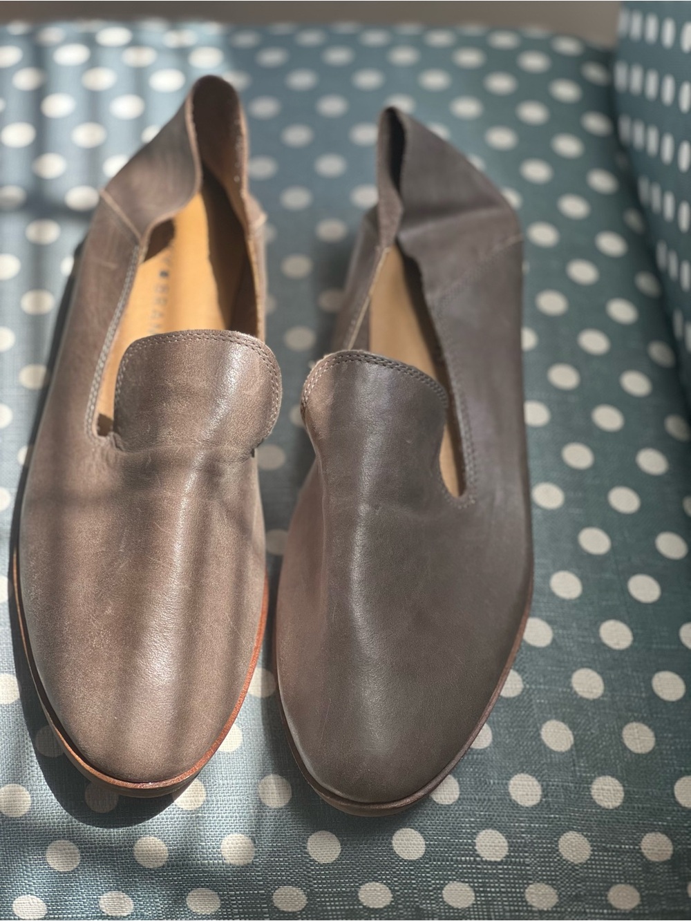 Lucky Brand Driftwood Leather Slip-On Loafers - Gray